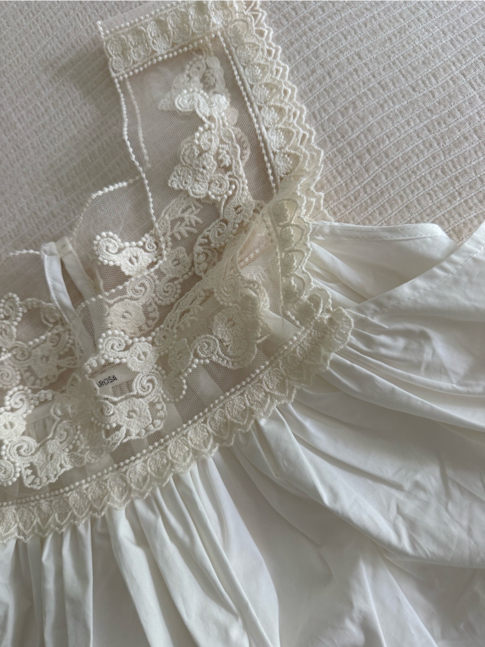 White Lace Trim Dress